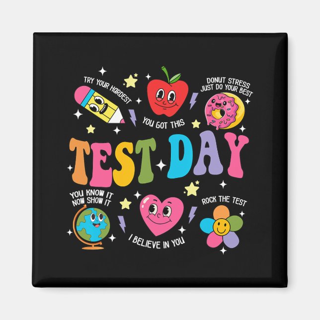 Day Rock the Test Testing Day Motivierend Teacher Magnet (Vorne)
