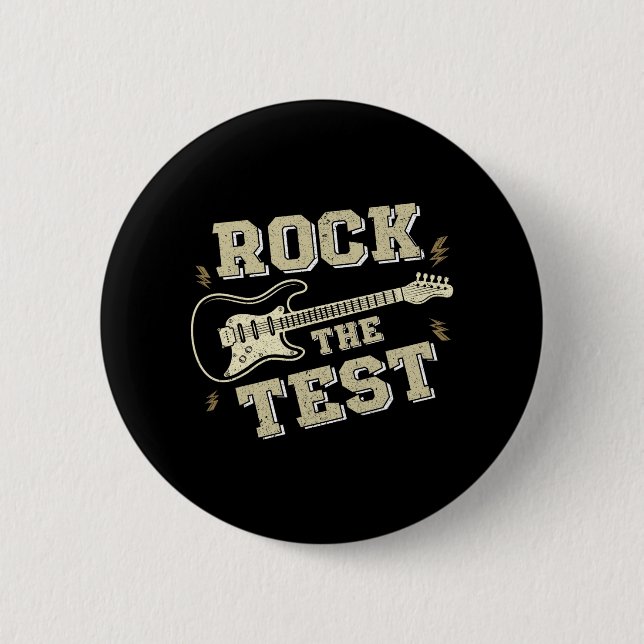 Day Teacher Rock the Test Guitar Lehrer Testing D Button (Vorderseite)