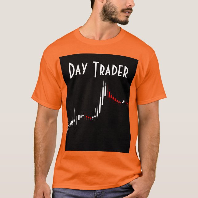 Day Trading Candlestick Chart Red Schwarz-weiß T-Shirt (Vorderseite)