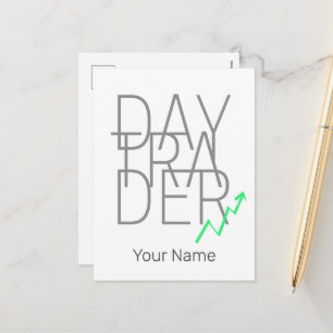 Day Trading und Kryptowährungen Börse Feiertagspostkarte