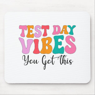 Day Vibes Groovy Testing Day Teacher Student Fraue Mousepad