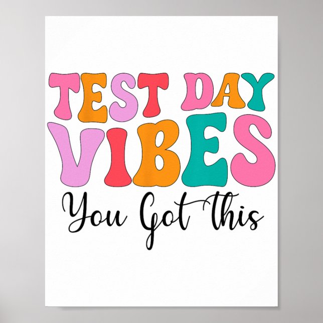Day Vibes Groovy Testing Day Teacher Student Fraue Poster (Vorne)