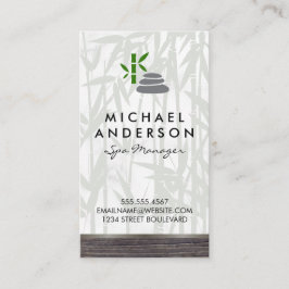 Day Wellness-Center Bamboo Holzschnitt mit Logo Visitenkarte