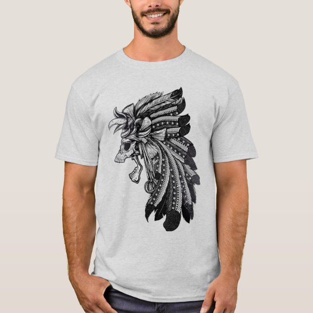 Dayak Chief Skull T-Shirt (Vorderseite)