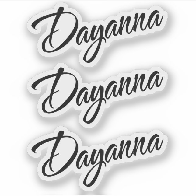 Dayanna Name x3 Vinyl Aufkleber (Vorderseite)