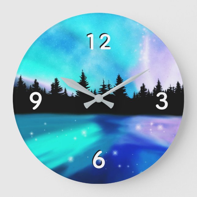 Daybreak Reflektionen Große Wanduhr (Vorderseite)
