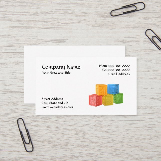 Daycare Business Card Visitenkarte (Vorderseite/Rückseite Beispiel)