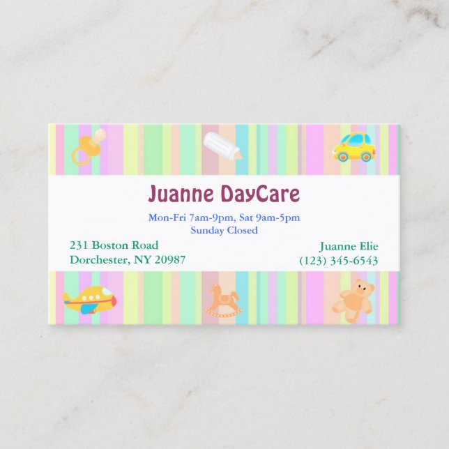 Daycare Business Card Visitenkarte (Vorderseite)