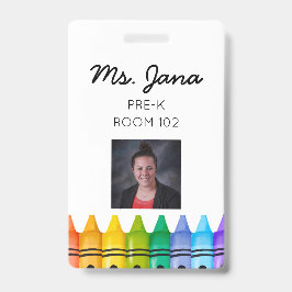 Daycare Primary Teacher Foto ID Abzeichen Ausweis
