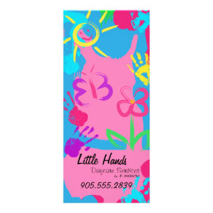 Daycare Promoter Flyer - Farbige Handdrucke Werbekarte