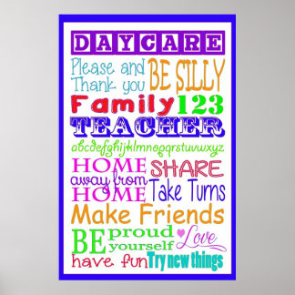 Daycare Subway Art Poster