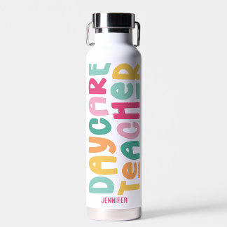 Daycare Teacher Colorful Typography Trinkflasche