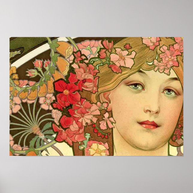 Daydream by Alphonse Mucha Poster (Vorne)
