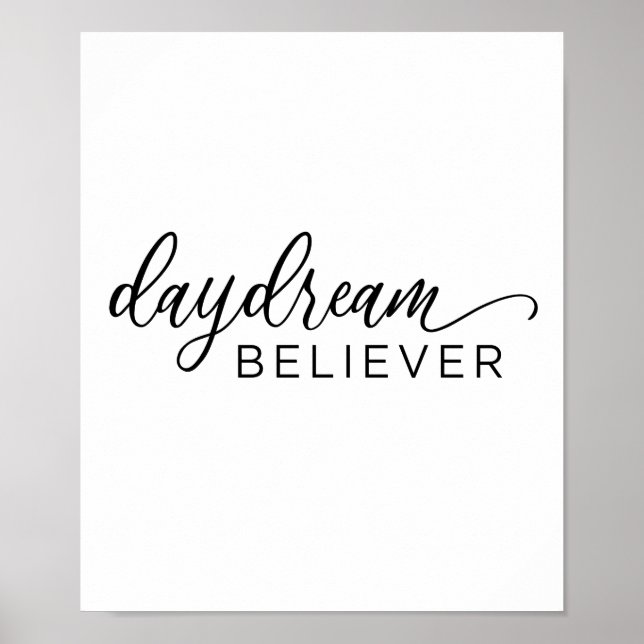 Daydream Glauver Calligraphy Print Poster (Vorne)
