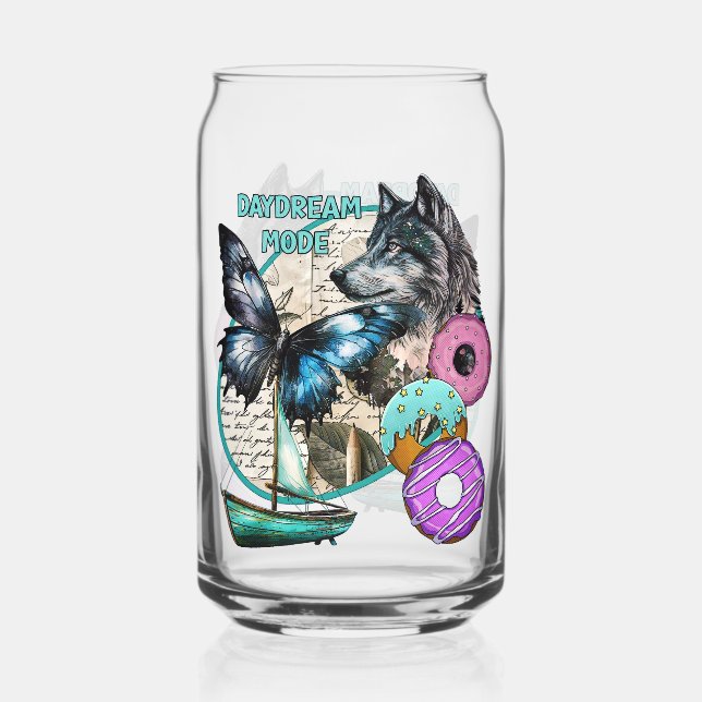 Daydream Mode - Wolf Butterfly Donuts Boot Dosenglas (Vorderseite)