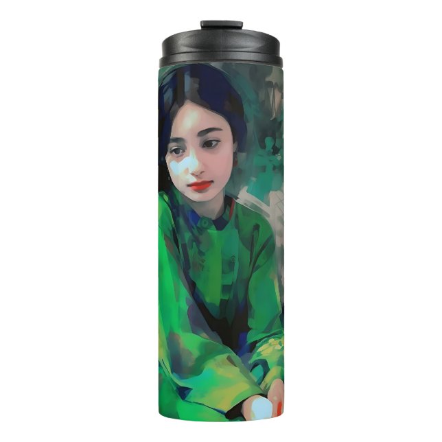 Daydreaming Girl Thermosbecher (Vorderseite)