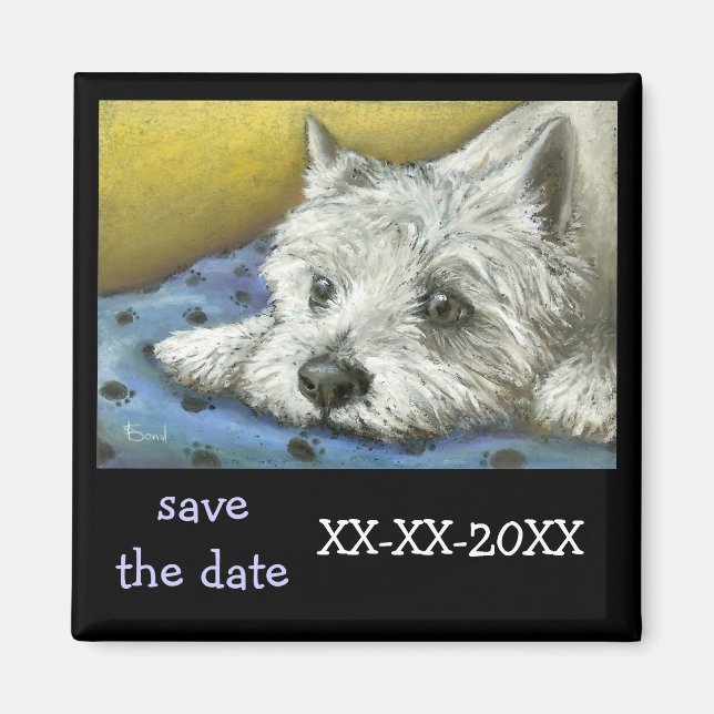 Daydreaming Westie Magnet (Vorne)