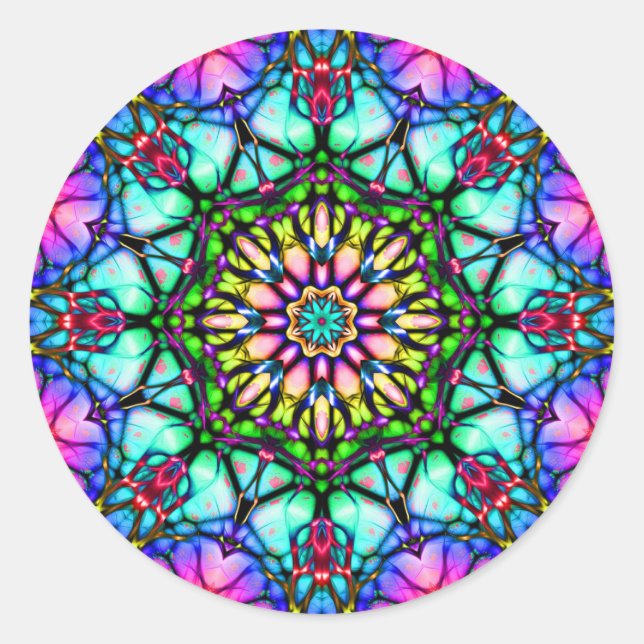 Daydreams Kaleidoscope Mandala Runder Aufkleber (Vorderseite)