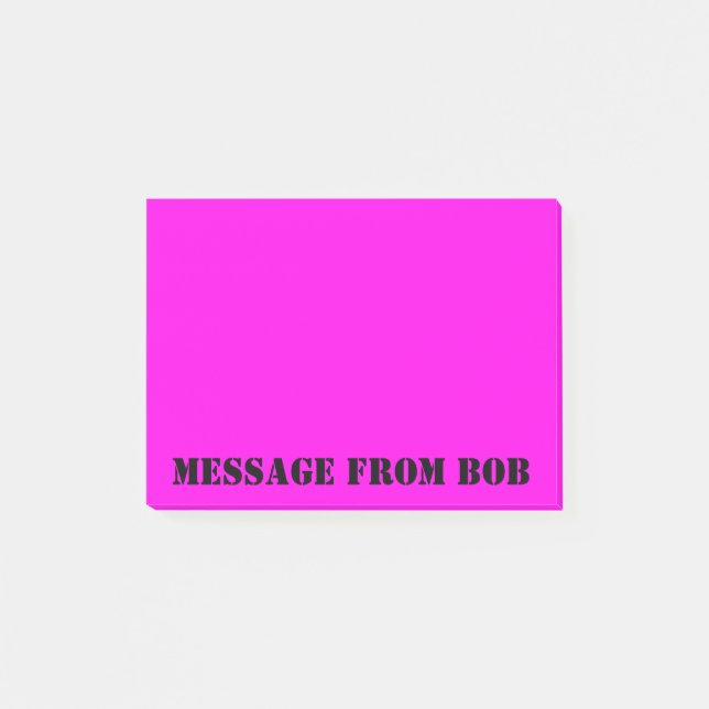 Dayglow Fuchsia Message 4 x 3 Post-it Klebezettel (Vorderseite)