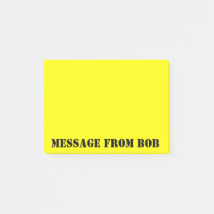 Dayglow Yellow Notes des Bobs Post-it Klebezettel