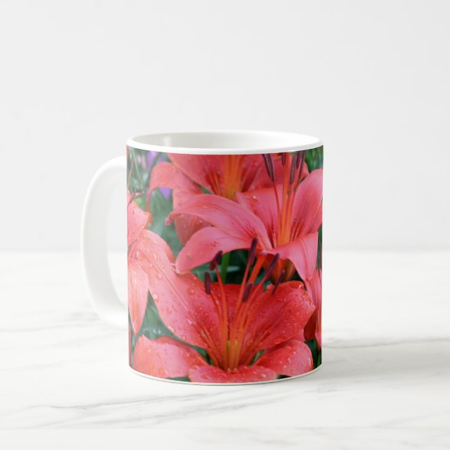 Daylily Cluster Floral Kaffeetasse (Vorderseite Links)