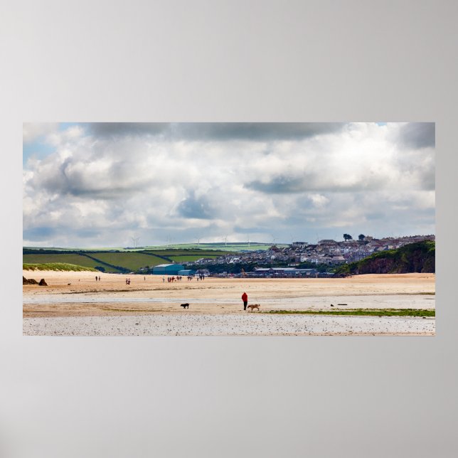 Daymer Bay Beach Landschaft in Cornwall UK Poster (Vorne)
