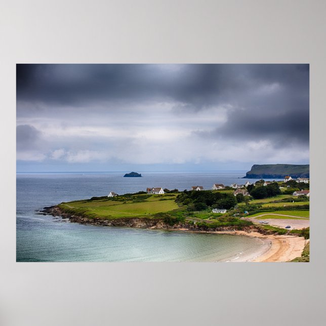 Daymer Bay Beach Landschaft in Cornwall UK Poster (Vorne)
