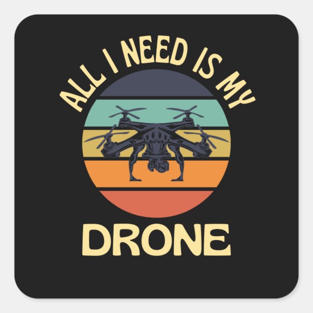 Days Happy Days Quadcopter Pilot Quadratischer Aufkleber (Vorderseite)