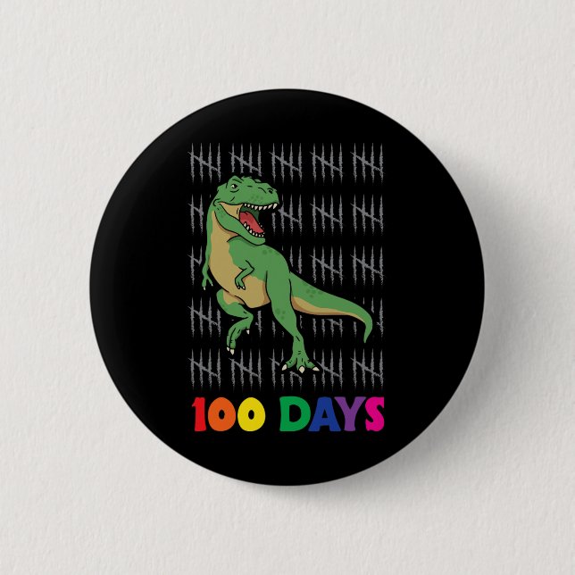 Days School Dinosaur Schultage Ende der Schule Button (Vorderseite)