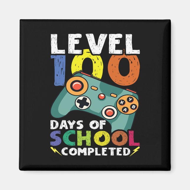 Days School Video Gamer 100th Day Lehrer Student Magnet (Vorne)