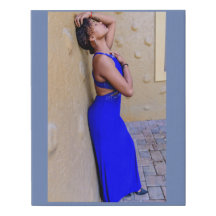 Daysha Nichole, blaues Kleid, Leinwand