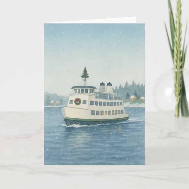 Daytime Ferry Christmas Card Karte (Vorderseite)
