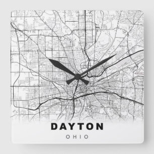 Dayton-Karte Quadratische Wanduhr