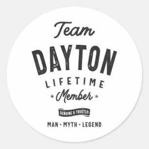 Dayton Lifetime Mitglied Personalisiert Name Dayto Runder Aufkleber