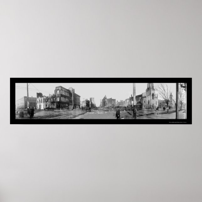 Dayton OH Flood Fire Foto 1913 Poster (Vorne)