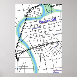 Dayton OH Karte Poster