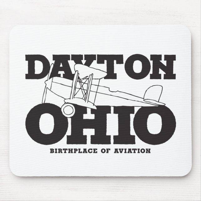 Dayton Ohio Art Geburtsort von Luftfahrt Mousepad (Vorne)