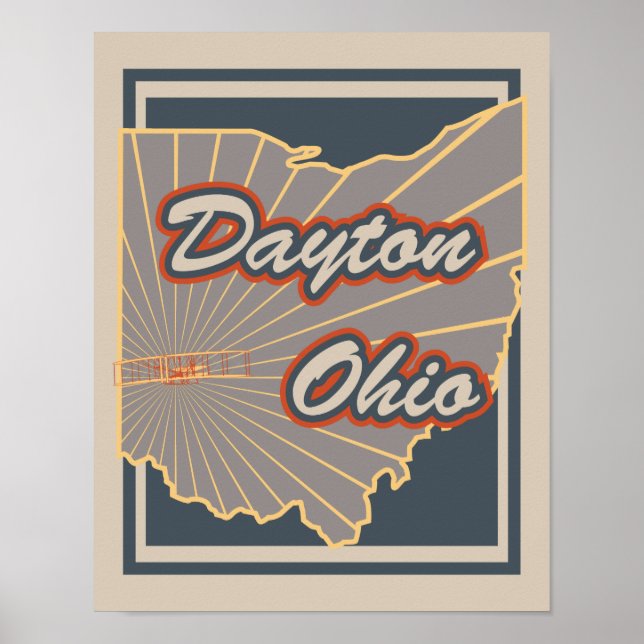 Dayton, Ohio Art Print - Travel Poster v2 (Vorne)