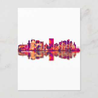 Dayton Ohio Skyline Feiertagspostkarte