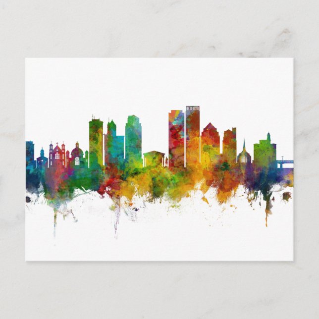 Dayton Ohio Skyline Postkarte (Vorderseite)