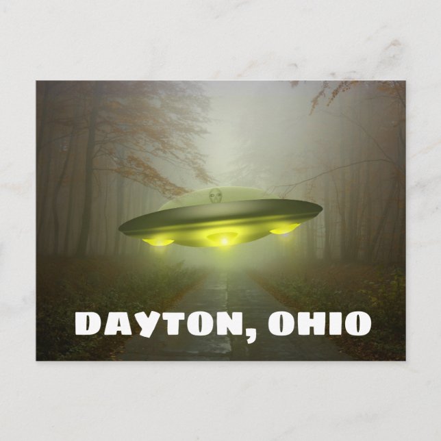DAYTON OHIO SPACESHIP UFO ART Postkarten (Vorderseite)