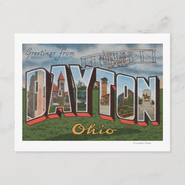 Dayton, Ohio (Wright Brothers Flugzeug) Postkarte (Vorderseite)