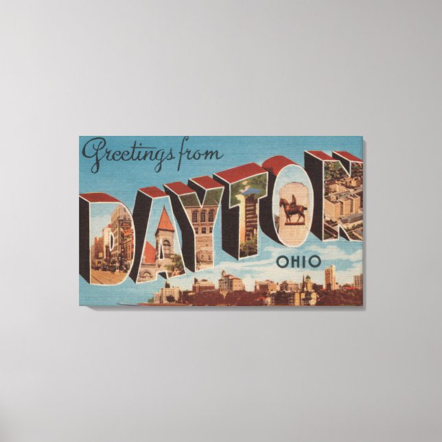 Dayton, OhioLarge Letter ScenesDayton, OH Leinwanddruck (Vorderseite)
