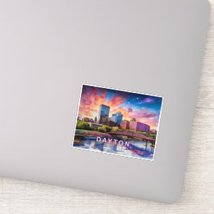 Dayton Skyline Abstrakt Art Aufkleber