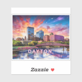 Dayton Skyline Abstrakt Art Aufkleber