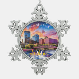 Dayton Snowflake Pewter Weihnachtsschmuck Schneeflocken Zinn-Ornament