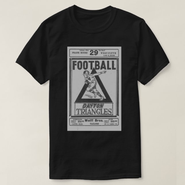 Dayton Triangle Football Sticker T-Shirt (Design vorne)