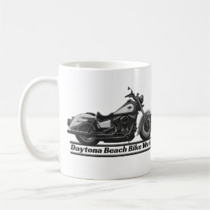 Daytona Beach Bike Week Black and White Biker Cool Kaffeetasse