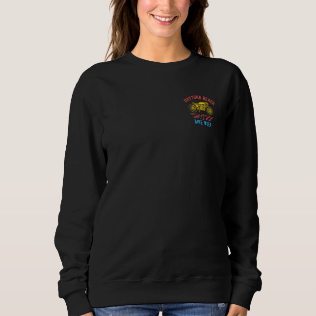 Daytona Beach Bike Week Retro Motorcycle Design Sweatshirt (Vorderseite)