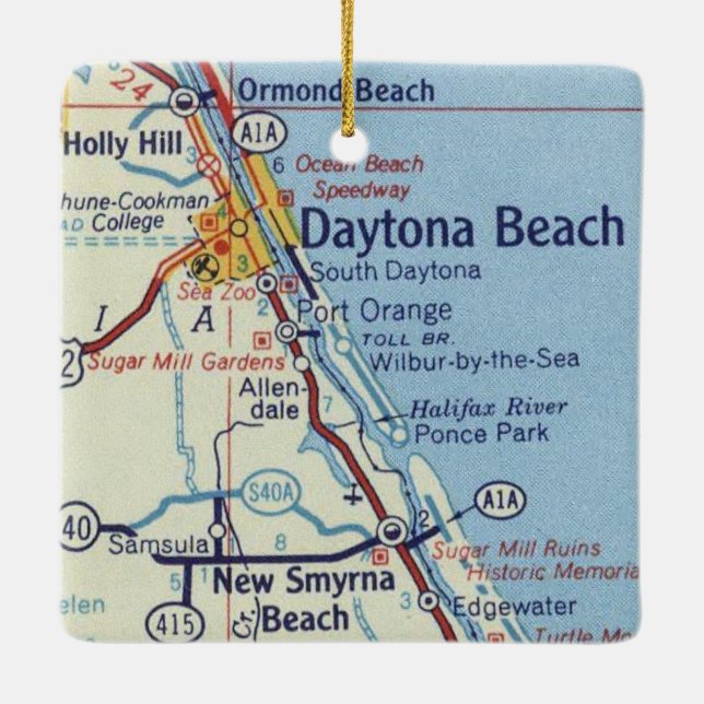 Daytona Beach Classic Karte Keramikornament (Rückseite)